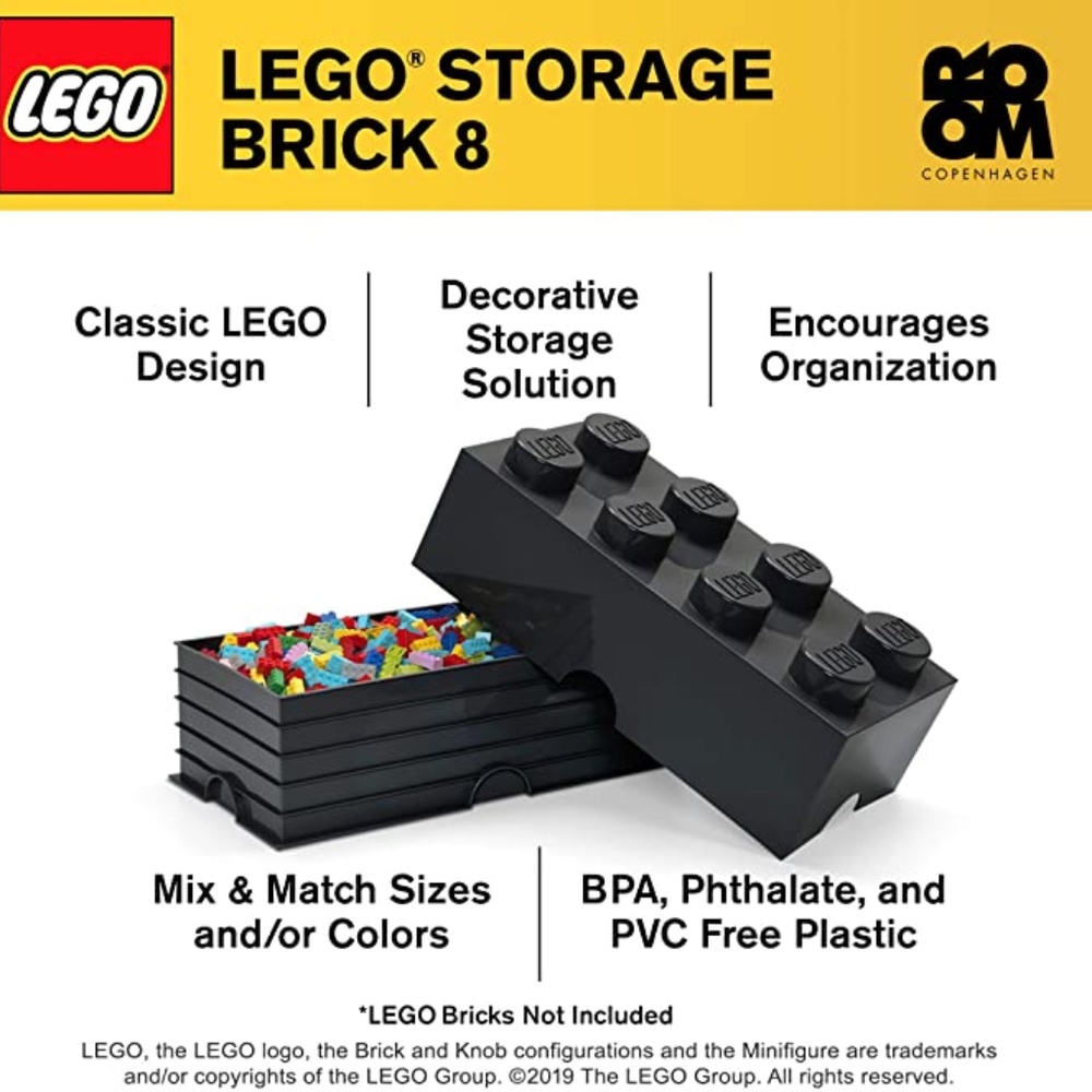 Room Copenhagen 8 LEGO Brick Box, Black